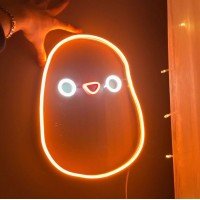 Mutlu Hayalet Dekoratif Neon Led Tablo, Neon Duvar Tabela